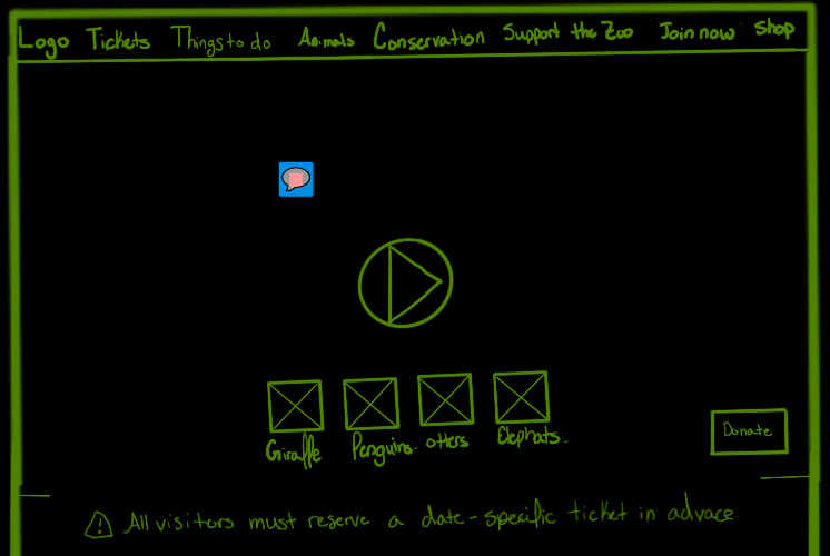 Low-fidelity homepage hero