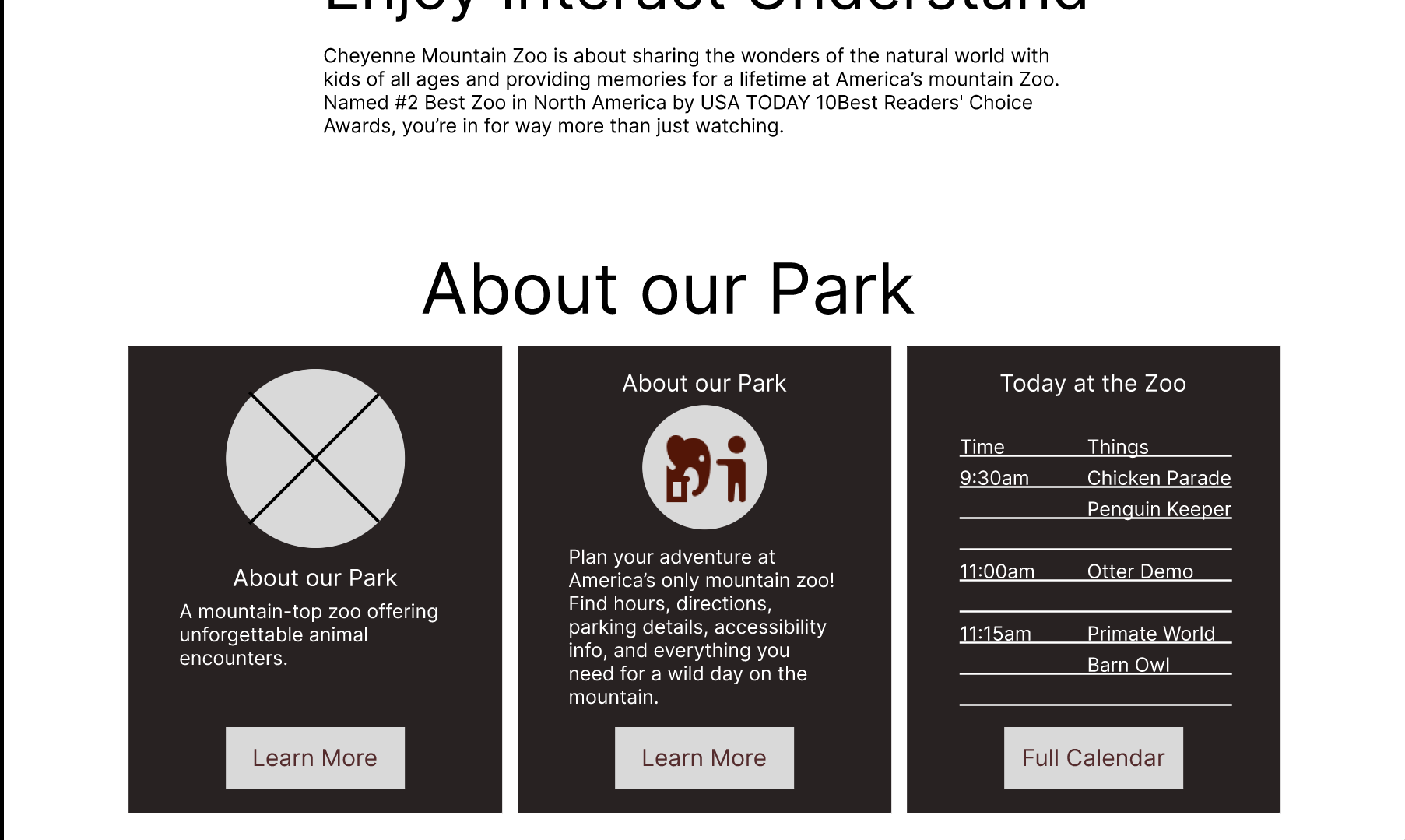 Mid-fidelity card layout