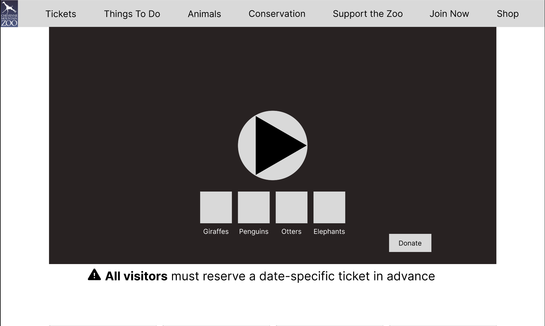Mid-fidelity homepage hero