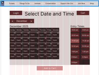 Mid-fidelity ticket selection wireframe