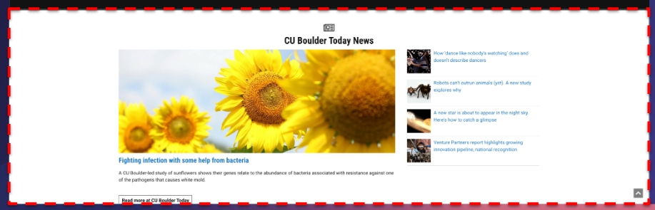 Original CU Boulder Today News homepage module